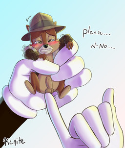 ambiguous_gender anthro balls blush bodily_fluids bottomless clothed clothing crying duo explicitly_stated_nonconsent forced genitals hat headgear headwear holding_character imminent_fingering imminent_rape imminent_sex male male/ambiguous male_penetrated penetration penis rape sex submissive submissive_male tears kcnite disney chip_(disney) chipmunk ground_squirrel mammal rodent sciurid absurd_res hi_res