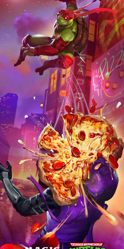 anthro building cheese city cloud dairy_products duo food full_moon green_body jumping male melee_weapon moon night outside pepperoni pizza shell smile star throwing_food throwing_object weapon lordigan hasbro magic:_the_gathering teenage_mutant_ninja_turtles wizards_of_the_coast raphael_(tmnt) reptile scalie turtle 2026 absurd_res digital_media_(artwork) hi_res official_art