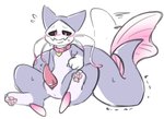 animal_genitalia anthro big_tail blush collar embarrassed fin genital_slit genitals male pawpads paws penis shy solo spread_legs spreading tail tail_motion tailwag tapering_penis twitching shinyumbre marce_(marcecatfish) catfish fish marine