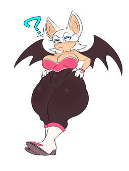 anthro bat_wings big_breasts big_ears black_bodysuit black_clothing black_eyes black_skinsuit black_wings blue_eyeshadow blush bodysuit boots bottom_heavy breasts camel_toe cleavage clothed clothed_anthro clothed_female clothing eyelashes eyeshadow female female_anthro footwear front_view fur gloves hand_on_hip handwear makeup membrane_(anatomy) membranous_wings question_mark shoes simple_background skinsuit snaggle_tooth solo tan_body tan_fur thick_thighs tight_clothing white_background white_body white_boots white_clothing white_footwear white_fur white_gloves white_handwear wide_hips wings kryadrawgin sega sonic_the_hedgehog_(series) rouge_the_bat bat mammal 2023 digital_drawing_(artwork) digital_media_(artwork) full-length_portrait hi_res portrait