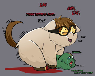 abuse adult_on_young age_difference ambiguous/ambiguous ambiguous_feral ambiguous_gender ambiguous_penetrated ambiguous_penetrating ambiguous_penetrating_ambiguous baby_talk blood blood_from_mouth blood_in_mouth bodily_fluids breath brown_hair brown_hooves brown_tail child_abuse crying dialogue doggystyle duo eyewear feral forced from_behind_position fur glasses gore green_body green_fur grey_background hair hooves looking_pleasured monotone_body monotone_fur neonate open_mouth pain pained_expression painful_penetration panting penetration rape restrained sex side_view simple_background size_difference tail tears teeth text tinted_glasses white_body white_fur young young_ambiguous young_feral young_raped tikky_(fc) fluffy_pony fluffy_pony_(species) mammal digital_media_(artwork) hi_res spanish_text male_(lore)