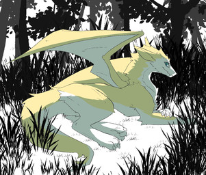 ambiguous_gender belly blue_eyes claws feral fluffy forest fur furred_wings grass looking_at_viewer lying lying_on_ground multicolored_body on_ground paws plant simple_background snout solo spread_wings tail tapering_tail tree two_tone_body white_belly white_body white_fur wings yellow_body yellow_fur gagaga_ram mythology dragon furred_dragon furred_scalie mythological_creature mythological_scalie scalie 2026