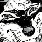 black_body black_fur bodily_fluids crying fur kemono looking_at_viewer male solo tears sayori_ochiai gingitsune tetsuro canid canine canis mammal wolf comic monochrome