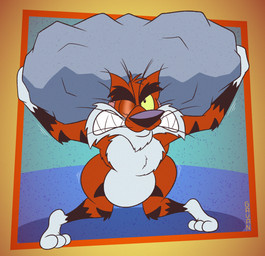 3_toes 4_fingers abstract_background anthro arm_tuft belly bent_legs bent_over big_butt biped black_eyebrows black_nose black_stripes boulder butt casual_nudity cheek_tuft chest_tuft chin_tuft clenched_teeth curvy_figure eyebrows facial_tuft fangs feet fingers fluffy fluffy_chest fur gloves_(marking) head_tuft holding_boulder holding_rock humanoid_heel knee_tuft knock-kneed leg_markings leg_tuft lifting_boulder lines_drawn male markings nude one_eye_closed orange_body orange_fur pecs plantigrade pose raised_heel rock scrunchy_face scut_tail shadow shaking shaking_hips sharp_teeth short_tail slightly_chubby slightly_chubby_anthro slightly_chubby_male small_tail socks_(marking) solo standing standing_on_toes straining striped_body striped_fur striped_markings striped_tail stripes struggling tail tail_markings teeth thick_eyebrows tiptoes toes tremble_lines tuft weak_knees whiskers white_belly white_body white_feet white_fur white_hands wide_hips wince yellow_sclera gavanzude adventures_from_the_book_of_virtues pbs socrates_the_bobcat bobcat felid feline lynx mammal 2025 alternate_version_at_paywall colored digital_drawing_(artwork) digital_media_(artwork) flat_colors hi_res pinup signature