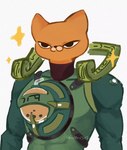 anthro black_eyes clothed clothing fur male orange_body orange_fur solo nanshiun nine_sols red_candle_games kuafu_(nine_sols) felid feline mammal solarian hi_res