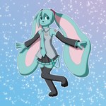 anthro black_body black_skin blue_body blue_eyes blue_fur bottomwear clothing female fur long_ears skirt solo ponponthebonbon vocaloid hatsune_miku lagomorph leporid mammal rabbit 1:1 2025 absurd_res digital_drawing_(artwork) digital_media_(artwork) hi_res