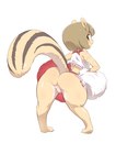 anthro big_tail bottomwear cheerleader_outfit clothed clothing dwarfism female fur huge_tail kemono naturally_censored no_underwear pom_poms raised_tail short_stack skirt solo tail tan_body tan_fur thick_thighs wide_hips senzoc futaba_channel img_(futaba) nijiura_maids risuky-san chipmunk ground_squirrel mammal rodent sciurid