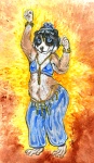 anthro dancing female harem harem_outfit solo kadohusky loris lorisoid mammal primate slow_loris strepsirrhine