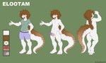 anthro clothed clothing genitals hair male mane penis simple_background solo tail white_body white_skin yellow_eyes gunmouth elootam reptile scalie snake absurd_res hi_res model_sheet