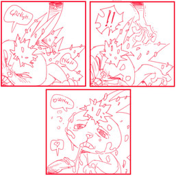 anthro bodily_fluids comic_panel cum cum_on_face cumming_in_mouth erection fellatio female genital_fluids genitals glans male male/female oral penile penis sex solo text oddjuice happy_tree_friends flaky_(htf) mammal porcupine rodent comic hi_res monochrome
