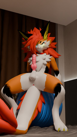 animal_genitalia animal_penis anthro anus ball balls black_body black_fur black_hair body_hair butt chest_fur chest_hair chest_tuft claws collar collar_only digitigrade erection exercise_ball fingers fluffy fluffy_ears fluffy_hair fluffy_tail fur genitals hair knot knotted_penis looking_at_viewer male multicolored_body multicolored_fur neck_tuft nude orange_body orange_eyes orange_fur orange_hair penile penis simple_background sitting sitting_on_ball smile solo tail tail_tuft tuft white_body white_fur white_hair vibincane9 mythology cane9 dragon mythological_creature mythological_scalie novabeast scalie 3d_(artwork) 9:16 blender_(artwork) colored digital_media_(artwork) hi_res