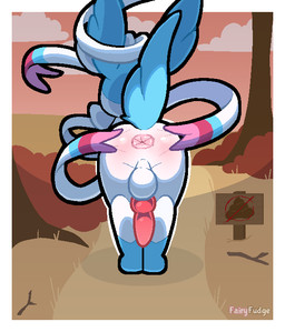 animal_genitalia animal_penis anus backsack balls border butt canine_genitalia canine_penis erection feral genitals imminent_feces imminent_scat knot knotted_penis male outside penis quadruped raised_tail rear_view ribbons_(anatomy) solo spread_anus spread_butt spreading tail text white_border fairyfudge nintendo pokemon eeveelution generation_6_pokemon pokemon_(species) shiny_pokemon sylveon artist_name digital_media_(artwork) hi_res