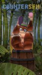 anthro anus barrel big_breasts blonde_hair blue_eyes breasts brown_body brown_fur clothing female footwear forest fur genitals hair holding_both_legs holding_legs_up jungle legs_in_air nipple_piercing nipples on_barrel piercing plant pussy sandals shoes smile solo tree countersfm donkey_kong_(series) nintendo tiny_kong haplorhine mammal monkey primate 3d_(artwork) 9:16 digital_media_(artwork) hi_res source_filmmaker_(artwork)