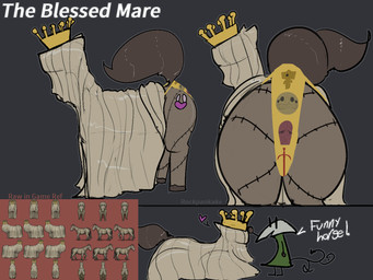 anthro brown_body butt clothing crown cutie_mark feral headgear heart_symbol lying_on_ground multicolored_body on_ground panties presenting presenting_hindquarters rear_view sculpture simple_background sprite_sheet statue tan_body text two_tone_body underwear white_body rockpankake fear_&_hunger_2:_termina fear_and_hunger hasbro my_little_pony heartless_one_(fear_and_hunger) rher roi_(rockpankake) the_blessed_mare the_sulfur_god_(fear_and_hunger) tormented_one equid equine mammal miteling old_god_(fear_and_hunger) 2026 digital_media_(artwork) english_text hi_res model_sheet