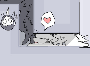 after_transformation anthro big_tail black_body black_fur black_tail blush escaping escaping_together eyes_closed feet fluffy fluffy_tail foot_fetish fur goo_transformation heart_symbol human_to_anthro kissing leg_lick licking shocked species_transformation tail tongue transformation white_body white_fur white_mask white_tail amecissist changed_(video_game) lin_(changed) puro_(changed) canid canine canis goo_creature mammal wolf
