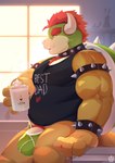 anthro barazoku bulge clothed clothing genitals male mature_anthro mature_male muscular muscular_anthro muscular_male penis penis_base solo underwear pawsve mario_bros nintendo bowser koopa scalie hi_res