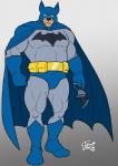 5_fingers anthro bat_symbol batarang belt biceps black_nose boots cape clothing costume empty_eyes fingers footwear gloves grabbing_object grey_background grey_clothing handwear looking_at_viewer muscular muscular_anthro muscular_legs shoes simple_background solo thick_thighs utility_belt kensukethecat batman_(series) dc_comics batman canid canine canis domestic_dog mammal 2015 digital_media_(artwork) hi_res