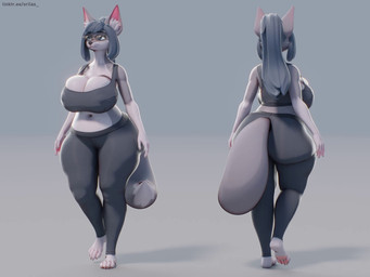 anthro belly big_belly big_breasts big_butt bottomwear bouncing_breasts bra breast_squish breasts butt clothed clothing eyewear female glasses hair huge_breasts huge_butt nipple_outline overweight overweight_anthro overweight_female pants ponytail simple_background solo sports_bra sportswear squish thick_thighs underwear unimpressed walk_cycle walking wide_hips yoga_pants orilas hilwu canid canine mammal 2025 3d_(artwork) 3d_animation 4:3 animated blender_(artwork) digital_media_(artwork) hi_res no_sound short_playtime webm