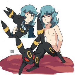 arched_back ass_up bestiality black_body black_fur blue_hair doggystyle duo face_lick female feral from_behind_position fur hair human_on_feral interspecies licking male male/female markings multicolored_body multicolored_eyes navel nipples pokephilia red_sclera ring_(marking) sex tan_body tan_skin tongue tongue_out yellow_body yellow_fur spec_almond nintendo pokemon spinel_(pokemon) eeveelution generation_2_pokemon human mammal pokemon_(species) umbreon 1:1