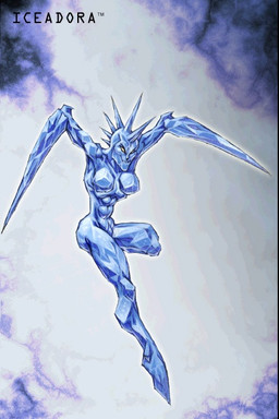 abs abstract_background arm_spikes athletic athletic_female attack_pose blue_body breasts featureless_breasts female footless hair handless ice leg_spikes nude pseudo_hair small_waist solo spiked_head spikes spikes_(anatomy) spiky_hair yellow_eyes johan_egerkrans idol_fx imp_(video_game) iceadora_(imp) elemental_creature humanoid ice_creature imp mineral_fauna 2:3 official_art