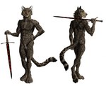 4_toes abs animal_genitalia anthro balls black_balls black_pawpads black_sheath butt digitigrade dipstick_ears dipstick_tail ear_markings feet fingers fully_sheathed fur genitals holding_melee_weapon holding_object holding_sword holding_weapon looking_at_viewer looking_back male markings melanistic melee_weapon multicolored_ears nude nude_anthro nude_male pawpads scar sheath smile solo spots spotted_balls spotted_body spotted_fur spotted_genitalia sword tail tail_markings toes weapon yellow_eyes 0laffson topaz_(xanderh) felid feline jaguar mammal pantherine 2021 hi_res traditional_media_(artwork)