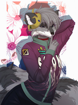 anthro clothing femboy gaming jersey male playing_video_game scion shirt topwear uniform vreygal league_of_legends riot_games tencent mammal procyonid raccoon 3:4 hi_res
