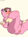 anus big_sister_villager bodily_fluids female genital_fluids genitals nude puffy_anus pussy simple_background solo white_background listen_wind animal_crossing nintendo ursala_(animal_crossing) bear mammal hi_res