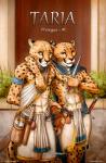 5_fingers abs anthro cheetah clothed clothing comic conditional_dnp dagger detailed_background duo felid feline fingers hi_res male mammal melee_weapon pawpads titusw weapon
