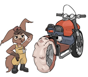 anthro clothing female motorcycle solo vehicle prostokvashino tama-tama hybrid