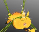 anal_fluids anthro anus balls bdsm bodily_fluids bound butt cum erection feral fur gaping gaping_anus genital_fluids genitals head_back male orgasm penis solo yellow_body yellow_fur dntks_4320 nintendo pokemon generation_1_pokemon pikachu pokemon_(species) censored hi_res
