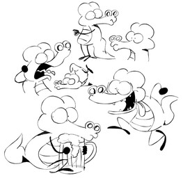 alcohol anthro beer beer_mug bent_legs beverage biped fallen_over fangs featureless_feet feet fist happy knees_up male multiple_poses open_mouth pose scales scared screaming sharp_teeth sitting smile solo standing stick_arms stick_legs stick_limbs tail teeth thick_tail tongue tongue_out upside_down ventral_scales theyoyododo pearls_before_swine larry_(pearls_before_swine) crocodile crocodilian reptile scalie 2025 black_and_white digital_drawing_(artwork) digital_media_(artwork) hi_res line_art monochrome multiple_scenes sketch