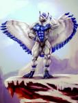 abs anthro barefoot beak biceps big_biceps big_muscles biped black_beak black_bottomwear black_claws black_clothing blue_body blue_feathers blue_nipples bottomwear brown_eyes cheek_tuft claws clothed clothing day detailed_background facial_tuft feathered_wings feathers feet flexing front_view hand_behind_back huge_muscles light male manly mountain multicolored_body multicolored_feathers muscular muscular_anthro muscular_male navel nipples outside pecs pose quads serratus shadow sky solo speedo standing swimwear topless triceps tuft two_tone_body two_tone_feathers white_body white_feathers wings yellow_sclera bleakcat sova avian bird owl 2016 absurd_res colored full-length_portrait hi_res portrait shaded