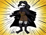 anthro cape clothing female looking_at_viewer solo harry_amorós ingrid_the_plague_doctor ingrid_(harry_amoros) avian hi_res