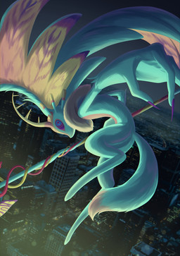 ambiguous_anthro ambiguous_gender antares_(kirby_and_the_forgotten_land) anthro antlers biped chest_tuft city cityscape colored_nails countershade_torso countershading detailed_background dipstick_tail dutch_angle fingernails floating fluffy fluffy_tail foreshortening fur head_wings holding_melee_weapon holding_object holding_polearm holding_spear holding_weapon horn huge_wings levitation looking_at_viewer markings melee_weapon mouthless multicolored_body multicolored_eyes multicolored_fur nails neck_tuft night orange_body orange_fur outside polearm pupils purple_eyes purple_fingernails purple_nails purple_pupils purple_sclera side_view solo spear tail tail_markings tan_body tan_fur teal_body teal_eyes teal_fur tuft unusual_wing_placement weapon wings natsuring0 kirby_(series) kirby_and_the_forgotten_land nintendo fecto_elfilis alien chinchilla chinchillid mammal rodent starling_(kirby) 2023 absurd_res digital_media_(artwork) digital_painting_(artwork) full-length_portrait hi_res japanese_description painting_(artwork) portrait signature