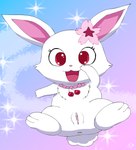 accessory anthro anus cosmic_background female female_anthro flower flower_in_hair fur genitals hair hair_accessory jewelry necklace paws plant presenting presenting_pussy pussy red_eyes solo starry_background white_body white_fur pichu90 jewelpet sanrio sega_fave ruby_(jewelpet) lagomorph leporid mammal rabbit 2021