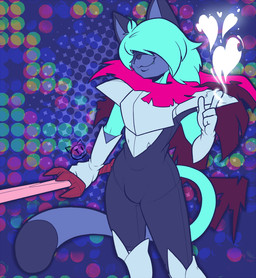 4_fingers alternate_color anthro armor blue_body blue_fur blue_hair clothing cosplay dipstick_tail dotted_background fingers fur gloves hair hair_over_eyes handwear heart_symbol holding_object holding_weapon male markings melee_weapon multicolored_body multicolored_fur multicolored_tail pattern_background scarf simple_background smile solo sword tail tail_markings two_tone_body two_tone_fur weapon conditional_dnp teckworks deltarune undertale_(series) kris_dreemurr percy_(teckworks) domestic_cat felid feline felis mammal siamese_cat 2021 signature
