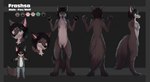 anthro big_tail blue_hair brown_body brown_fur chibi cutaway fluffy fluffy_tail fur green_eyes hair male reference_image solo tail tan_body tan_fur eunalis frashsa canid canine canis fox hybrid mammal wolf model_sheet