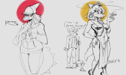 anthro broom cigarette cleaning_tool clothing dominant dominant_female dress duo eyewear female fingers_together glasses group hoodie shy smoking smoking_cigarette topwear trio darpoken kalixtazero cavemanon_studios goodbye_volcano_high i_wani_hug_that_gator ko_op_(game_developer) meccha_chameleon mia_moretti naomi_(gvh) dinosaur prehistoric_species reptile scalie hi_res sketch