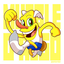 clothing footwear green_eyes happy male open_mouth socks solo text upper_teeth_only yellow_body yellow_skin efextex comedy_central drawn_together wooldoor_sockbat sockbat_(species) 1:1 character_name hi_res
