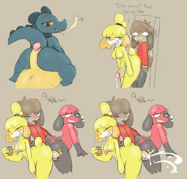 alcohol anthro anthro_on_anthro bent_over beverage big_breasts big_butt blue_body blush bodily_fluids breasts brown_body brown_fur butt butt_grab cigarette clothed clothing collaborative collaborative_hot_dogging collaborative_sex cum cumshot dialogue drunk duo ejaculation female fraternal_twins fur genital_fluids genitals grey_background group group_sex hair hand_on_butt hot_dogging humanoid_genitalia humanoid_penis interspecies intraspecies looking_back male male/female nipples nude one_eye_closed open_mouth penis piercing red_body red_fur sex simple_background smile smoking standing stated_incest substance_intoxication sweat tail teeth text thick_thighs thigh_sex threesome tongue trio wide_hips yellow_body yellow_fur neko3240 animal_crossing night_in_the_woods nintendo bea_santello cherry_(animal_crossing) digby_(animal_crossing) isabelle_(animal_crossing) alligator alligatorid canid canine canis crocodile crocodilian domestic_dog mammal reptile scalie shih_tzu toy_dog absurd_res crossover english_text hi_res brother_(lore) brother_and_sister_(lore) incest_(lore) sibling_(lore) sister_(lore) twincest_(lore) twins_(lore)