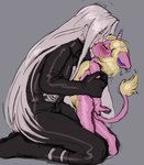 adult_on_young age_difference anthro black_clothing blonde_hair blush clothed clothed/nude clothing female french_kissing fur grabbing_arms grey_hair hair horn kissing long_hair male male/female multicolored_body multicolored_fur nude older_male older_on_young pink_body pink_fur safe_nudity tail tail_tuft tongues_touching tuft two_tone_body two_tone_fur yellow_body yellow_fur young young_anthro young_female younger_anthro younger_female itsymitsy final_fantasy final_fantasy_vii mythology square_enix mitsy_(itsymitsy) sephiroth_(final_fantasy_vii) domestic_cat equid equine felid feline felis human hybrid mammal mythological_creature mythological_equine unicorn 2023 hi_res