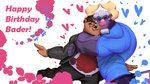 birthday clothing duo flower heart_symbol leather leather_clothing male male/male overweight overweight_male plant rose_(flower) morinetsu bader_(bear) morinetsu_(character) bovid bovine cattle mammal 16:9 hi_res widescreen