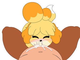 anthro black_nose blush bodily_fluids brown_body brown_fur cum cum_from_nose cum_in_mouth cum_in_nose cum_in_throat cum_inside deep_throat dipstick_tail duo eyes_closed fellatio female fur genital_fluids male male/female markings oral oral_penetration orange_body orange_fur penetration penile sex spread_legs spreading tail tail_markings crispynecro animal_crossing nintendo isabelle_(animal_crossing) tom_nook_(animal_crossing) canid canine canis domestic_dog mammal raccoon_dog shih_tzu tanuki toy_dog 4:3