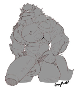 abs anthro biceps big_penis bottomwear clothed clothing genitals huge_penis hyper hyper_genitalia hyper_penis ill-fitting_clothing male muscular open_bottomwear open_clothing open_pants pants pecs penis solo standing yongdasom nintendo pokemon tight_pants_(meme) arcanine generation_1_pokemon pokemon_(species) hi_res meme