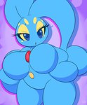 anthro blue_eyes breasts curvy_figure eyelashes female looking_at_viewer pokemorph short_stack solo thick_eyelashes thick_thighs voluptuous kirbot12 nintendo pokemon generation_4_pokemon legendary_pokemon manaphy pokemon_(species) 2016