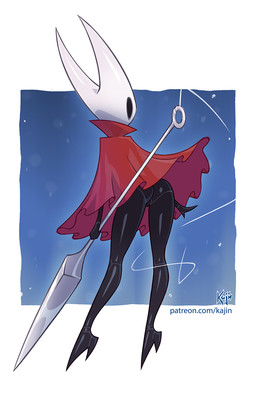 black_arms black_body black_butt black_exoskeleton black_hands black_legs butt cloak clothed clothing exoskeleton female geometric_background glistening glistening_legs high_heeled_feet hornet's_needle monotone_cloak rear_view red_cloak red_clothing simple_background text white_head kajinman hollow_knight_(franchise) team_cherry hornet_(hollow_knight) arthropod hi_res url