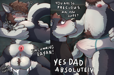 age_difference anal anal_penetration anthro anthro_on_anthro anthro_penetrated anthro_penetrating anthro_penetrating_anthro anus areola arm_hair armpit_hair backsack balls balls_deep balls_touching bareback beard big_balls big_bulge big_butt blush bodily_fluids body_hair briefs bulge butt butt_grab chest_hair clothed clothed/nude clothing cum cum_in_ass cum_inside dialogue duo ear_piercing ear_ring ejaculation erection erection_under_clothing eyebrows eyes_closed eyewear facial_hair father_penetrating_son fur genital_fluids genitals glasses hair hand_on_butt happy_trail heart_symbol inside male male/male male_penetrated male_penetrating male_penetrating_male mature_anthro mature_male navel nipples nude older_dom_younger_sub older_male onomatopoeia oral orgasm parent_incest penetration penile penile_penetration penis_in_ass perineum piercing pubes rimming ring_piercing sex simple_background sound_effects stated_incest tenting text thick_thighs throbbing thrusting top_hole topless topless_anthro topless_male tuft underwear underwear_only younger_male younger_penetrated windyto canid canine canis domestic_dog mammal 2025 absurd_res comic english_text hi_res multiple_scenes father_(lore) father_and_child_(lore) father_and_son_(lore) incest_(lore) parent_(lore) parent_and_child_(lore) parent_and_son_(lore) son_(lore)
