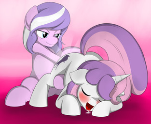 blush bodily_fluids cutie_mark drooling duo female female/female feral fisting fur hair horn lost_my_keys multicolored_hair open_mouth penetration purple_body purple_fur saliva sex sitting tail tongue tongue_out two_tone_hair white_body white_fur young marik_azemus34 friendship_is_magic hasbro my_little_pony mythology diamond_tiara_(mlp) sweetie_belle_(mlp) earth_pony equid equine horse mammal mythological_creature mythological_equine pony unicorn 2013 hi_res
