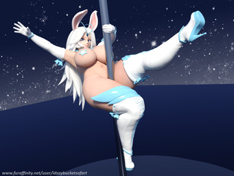 armwear boots clothing dancing elbow_gloves female footwear gloves handwear high_heeled_boots high_heels legwear looking_at_viewer pole pole_dancing shoes solo text thigh_boots thigh_highs idsaybucketsofart sponty animal_humanoid humanoid lagomorph lagomorph_humanoid leporid_humanoid mammal mammal_humanoid rabbit_humanoid 3d_(artwork) 4:3 digital_media_(artwork) url
