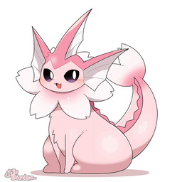 ambiguous_gender black_eyes featureless_feet featureless_hands feet feral flower_(anatomy) looking_away open_mouth open_smile pink_body pink_tail purple_eyes simple_background sitting smile solo tail tail_motion tailwag white_background tontaro nintendo pokemon eeveelution generation_1_pokemon pokemon_(species) shiny_pokemon vaporeon 1:1 animated animated_gif loop short_playtime